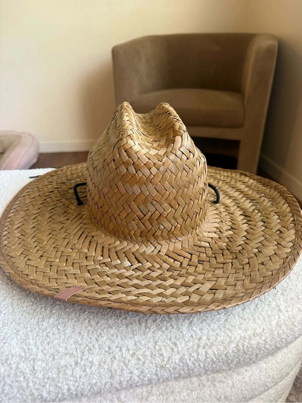 Brixton Straw Hat with Adjustable Chin Strap - Size S/M